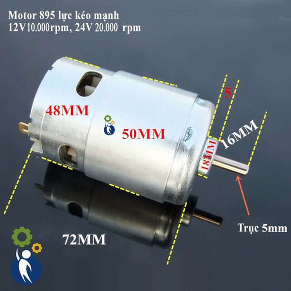 Motor 895 12-24V Tốc Độ 10.000-20.000rpm