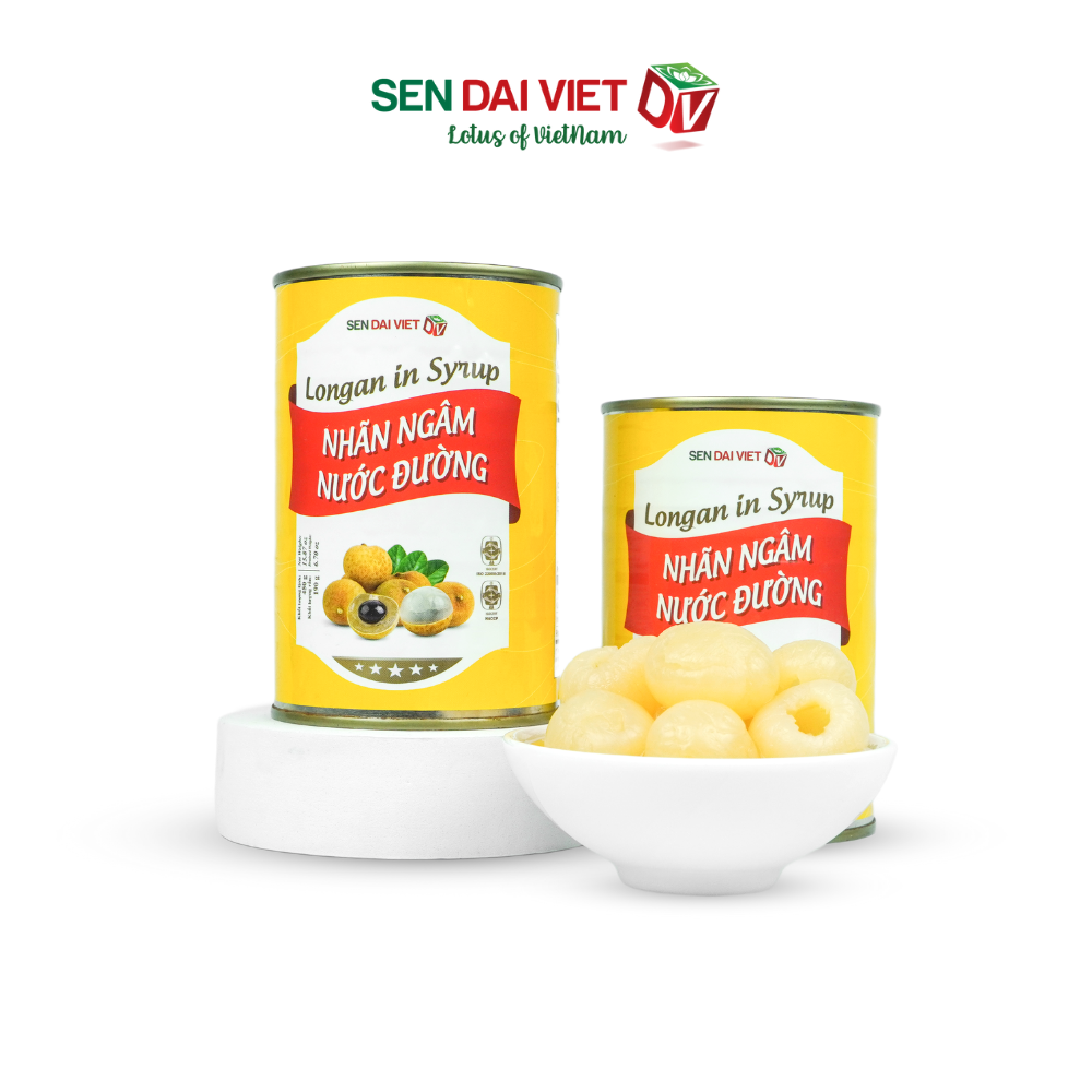 Nhãn Ngâm Nước Đường- Vị Ngọt Tự Nhiên, Trái To, Thịt Giòn, Nguyên Liệu Pha Chế, ĐV- Sen Đại Việt- 450g