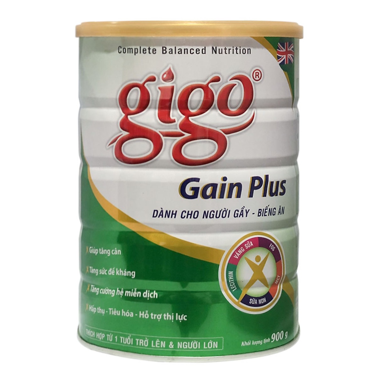 3 Hộp Sữa Bột Gigo Gain Plus (900g)