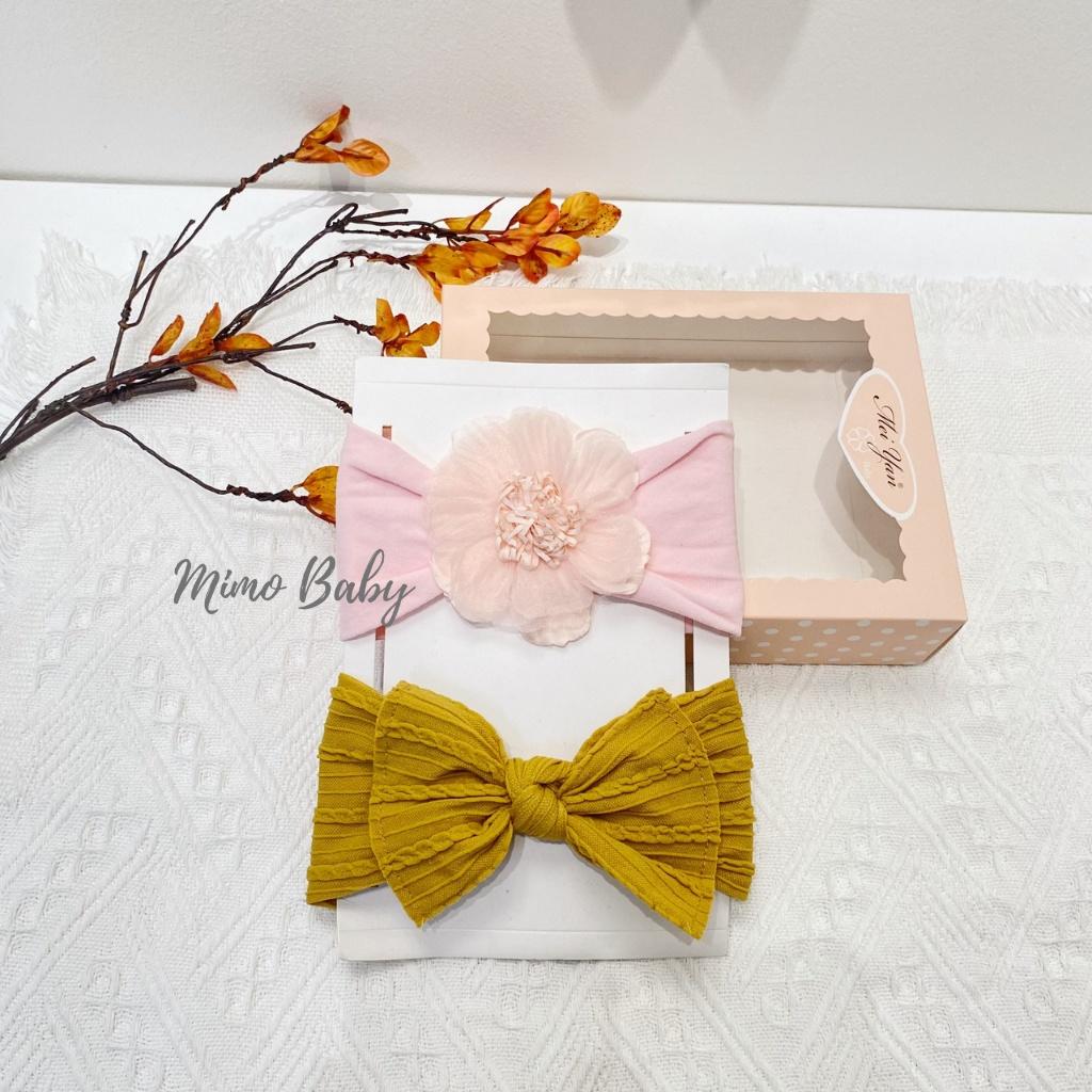 Set băng đô hoa voan+nơ gân đáng yêu cho bé gái BD40 Mimo Baby