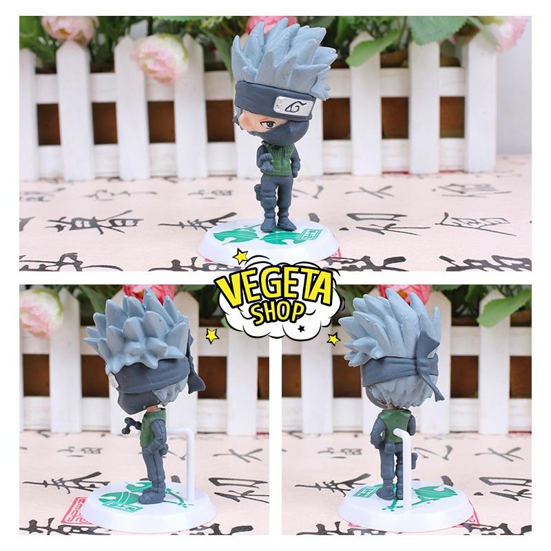 Mô hình Naruto - Set 6 nhân vật Uzumaki Naruto Uchiha Sasuke Haruno Sakura Hatake Kakashi Momochi Zabuza Haku - Cao 7cm