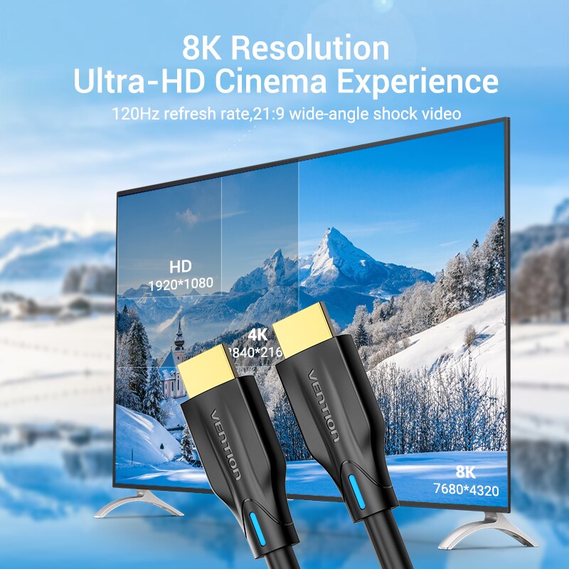 Cáp HDMI chuẩn 2.1 Vention hỗ trợ 4K, 5k dài 1m - 5m - Hàng chính hãng