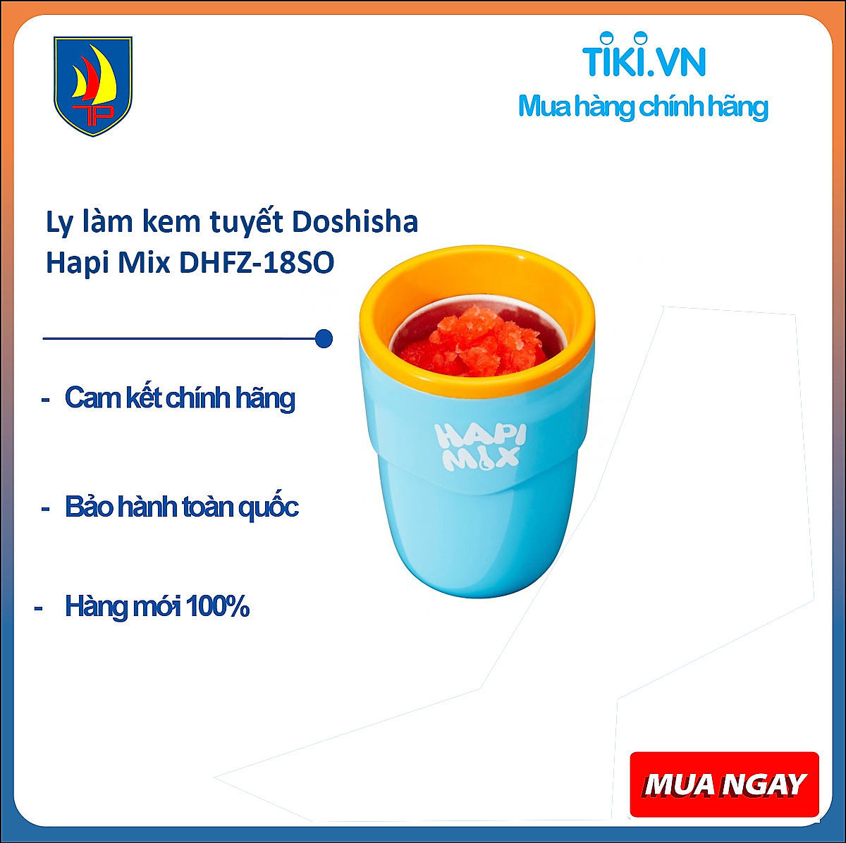 Ly làm kem tuyết Doshisha Hapi Mix DHFZ-18BE Xanh