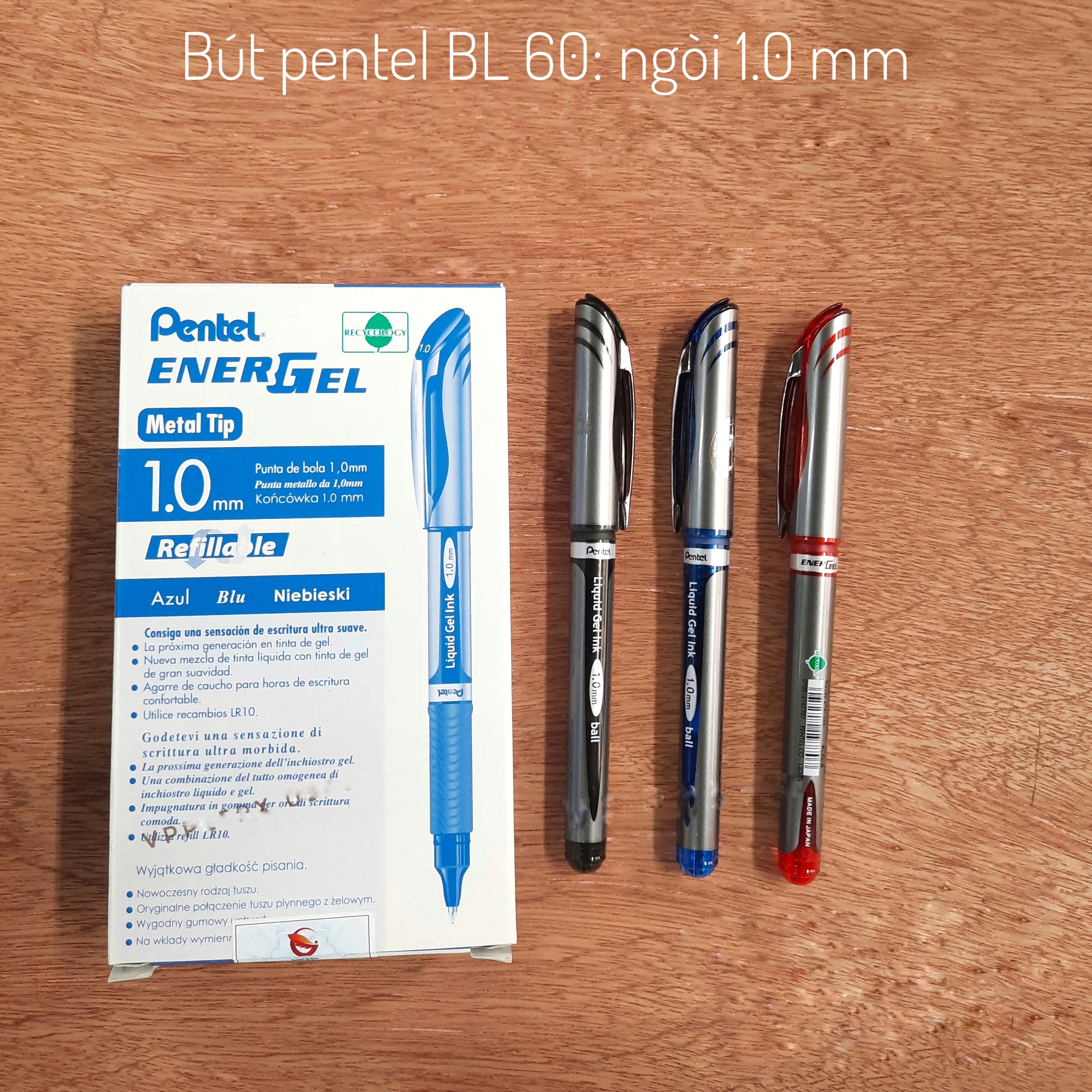 Bút bi nước pentel nhật bản ngòi 0.5mm, 0.7,1.0mm BLN55,BL57,BL60. (1 cái)