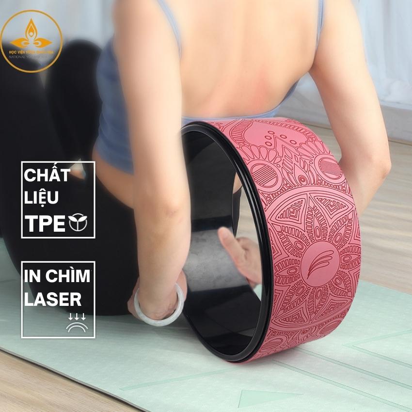 Vòng Tập Yoga PU Có In Hoa Văn - YOGA QG, Khung Nhựa ABS Bọc PU Cao Cấp, Chịu Lực Tốt, Kích Thước 33x13cm
