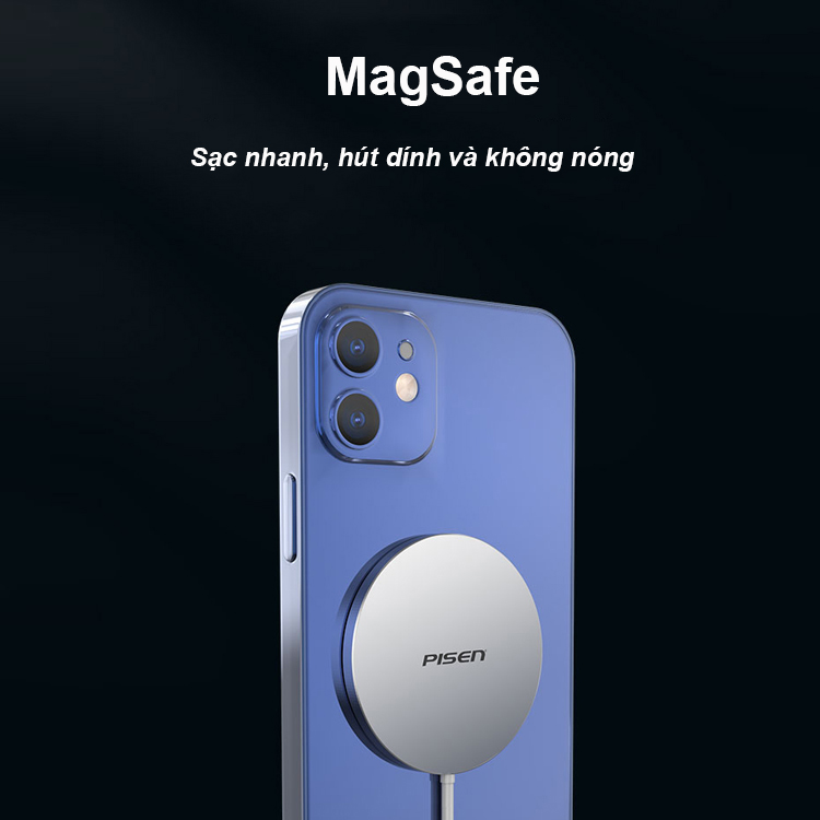 Sạc Pisen MagSafe Wireless 15W (Metal ) - Hàng chính hãng