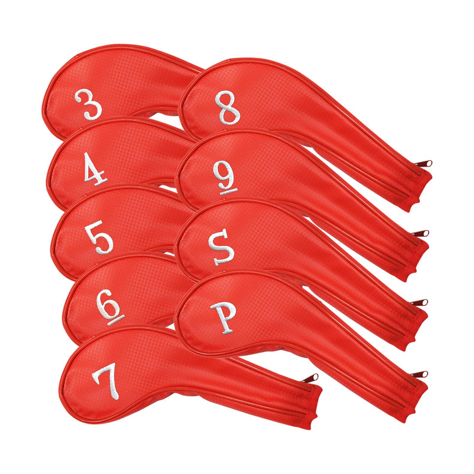 Portable 9x Golf Head Cover Club Iron Protective Headcovers Golf Accessories