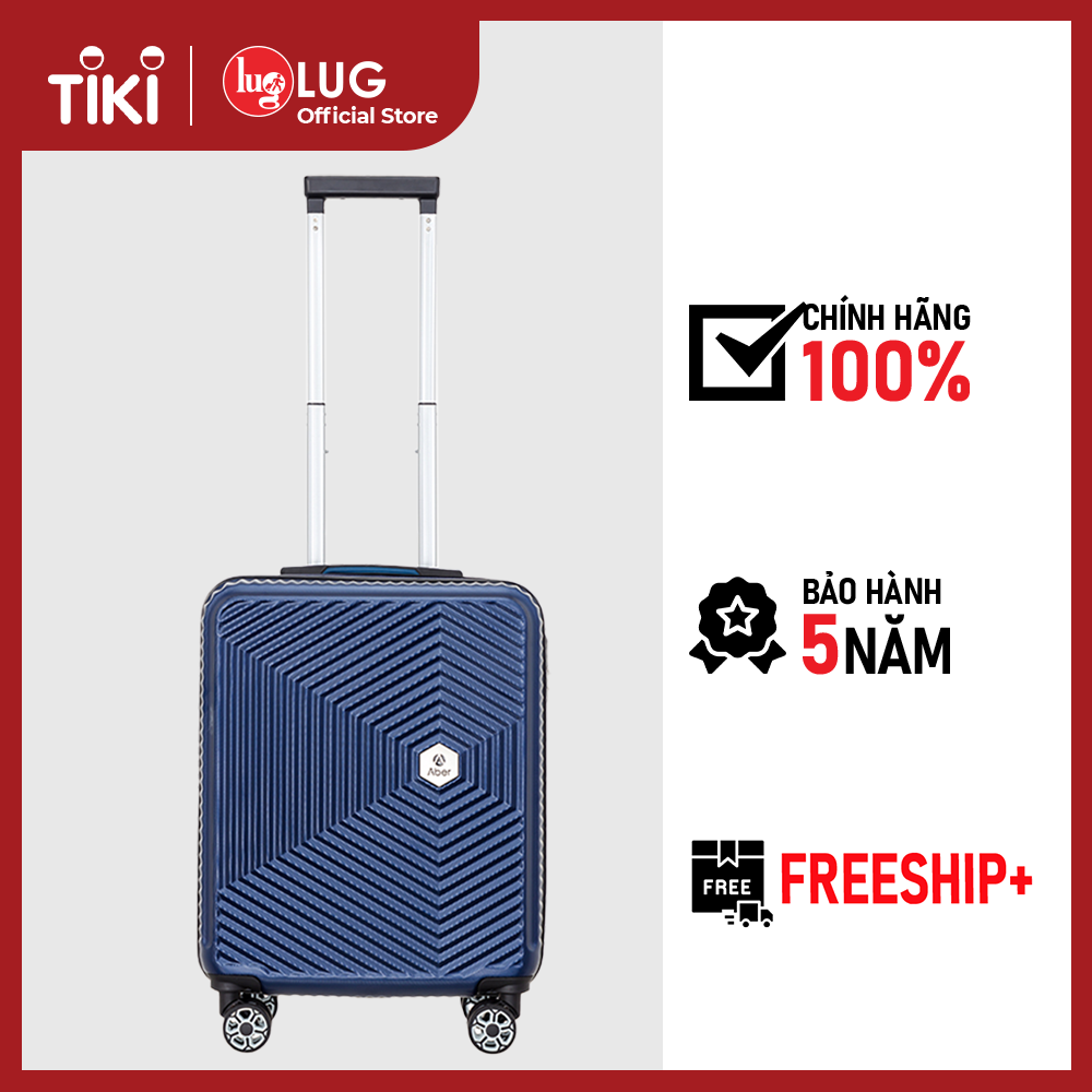 Vali Kéo Du Lịch Lug Thương Hiệu Aber Ab1195 Size 20, Nhựa Abs Hạn Chế Trầy Xước, Khóa Số Bảo Mật An Toàn - Navy Blue - 20Inch