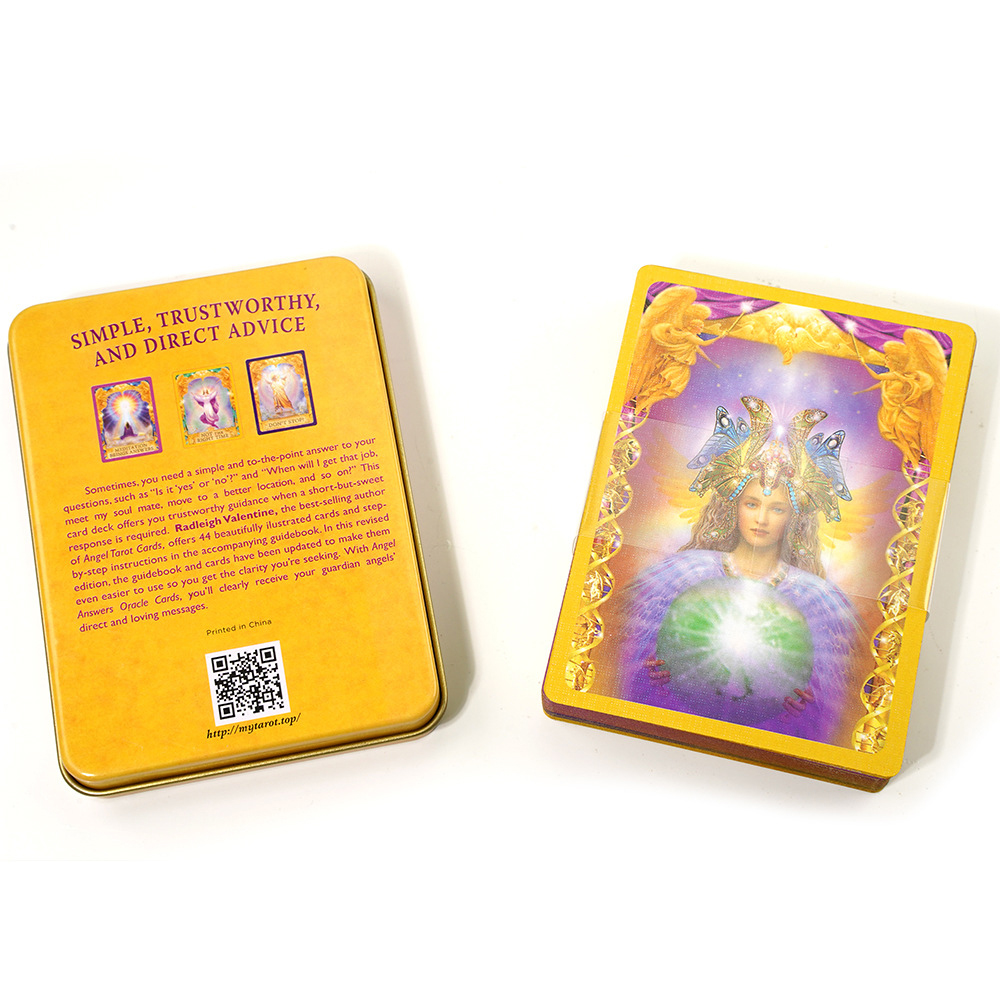 Bộ Bài Golden Art Noveau Tarot Hộp Thiếc Mạ Cạnh Vàng 78 Lá