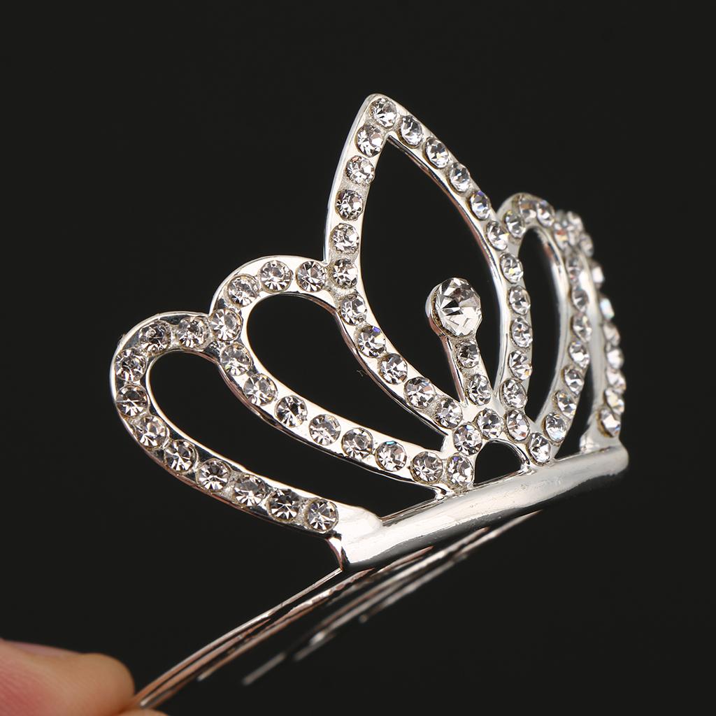 Sparkling Rhinestone Mini Crown Tiara Wedding Flower Girl Jewelry