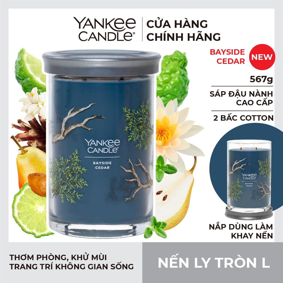 Nến ly tròn sáp đậu nành Yankee Candle size L (567g) - Bayside Cedar