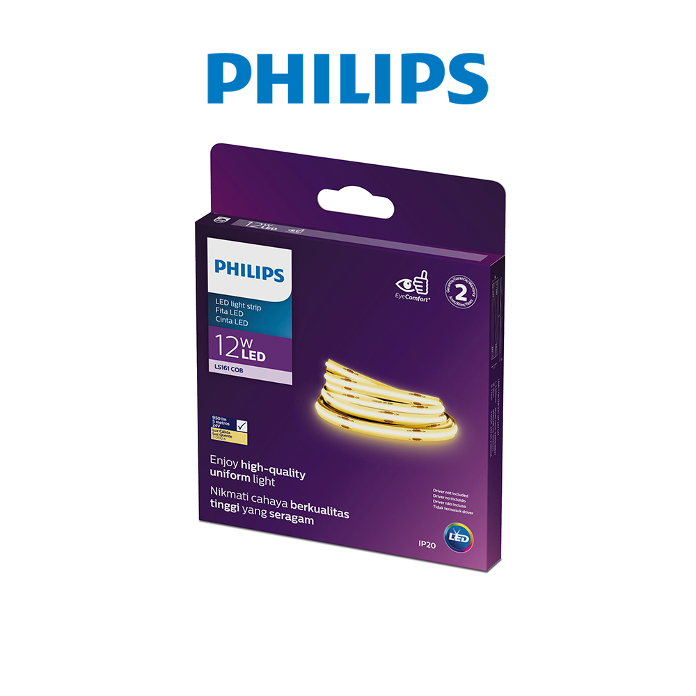 Dây đèn LED PHILIPS COB LS161 -Chất liệu PVC chống cháy, chịu được nhiệt độ cao, hạn chế ngả màu theo thời gian