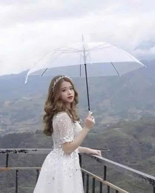 Ô  Dù Trong Suốt Che Mưa Thời Trang Chụp Ảnh Sống Ảo, Dù Chắc Chắn Độ Bền Cao