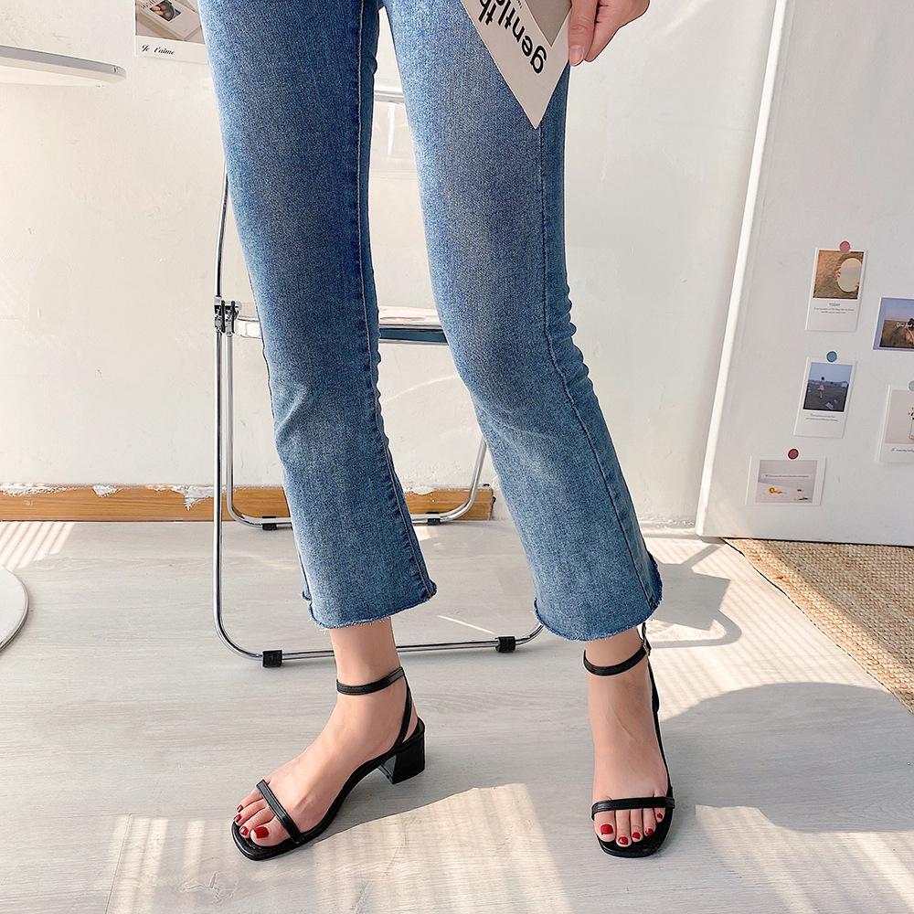 Giày Sandal Cao Gót Mũi Vuông Thời Trang Nữ 2021 Xinh Xắn