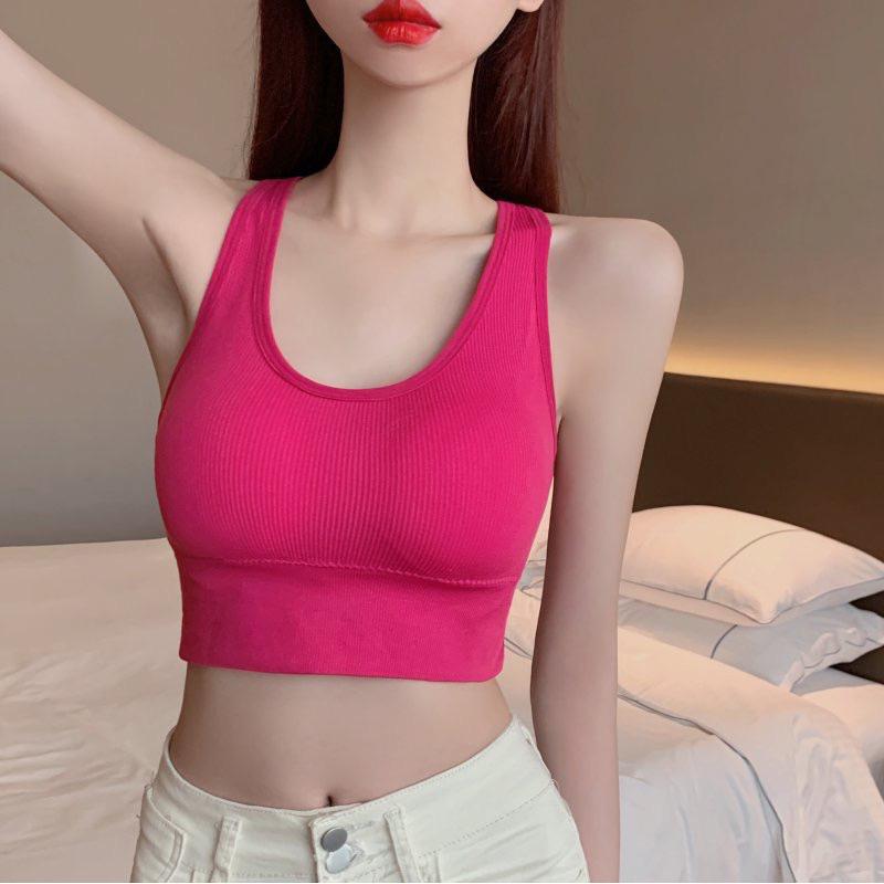 Áo bra dây chéo lưng đệm ngực đi tập yoga gym aerobic đi biển