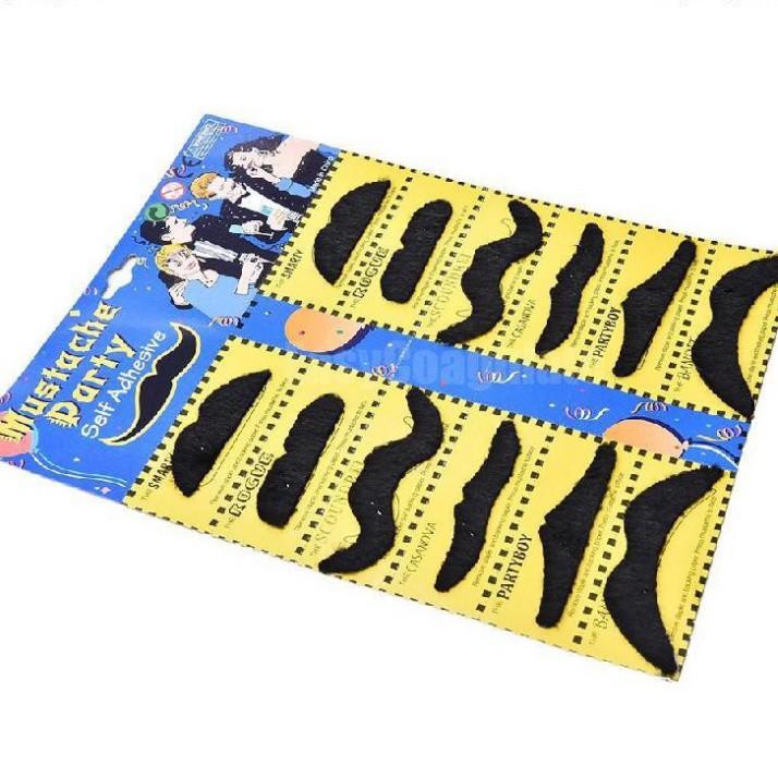 Bộ 12 râu giả phong cách lịch lãm cho nam - Bộ 12 mô hình râu giả thiết kế hóa trang độc đáo dùng trong hóa trang lễ hội