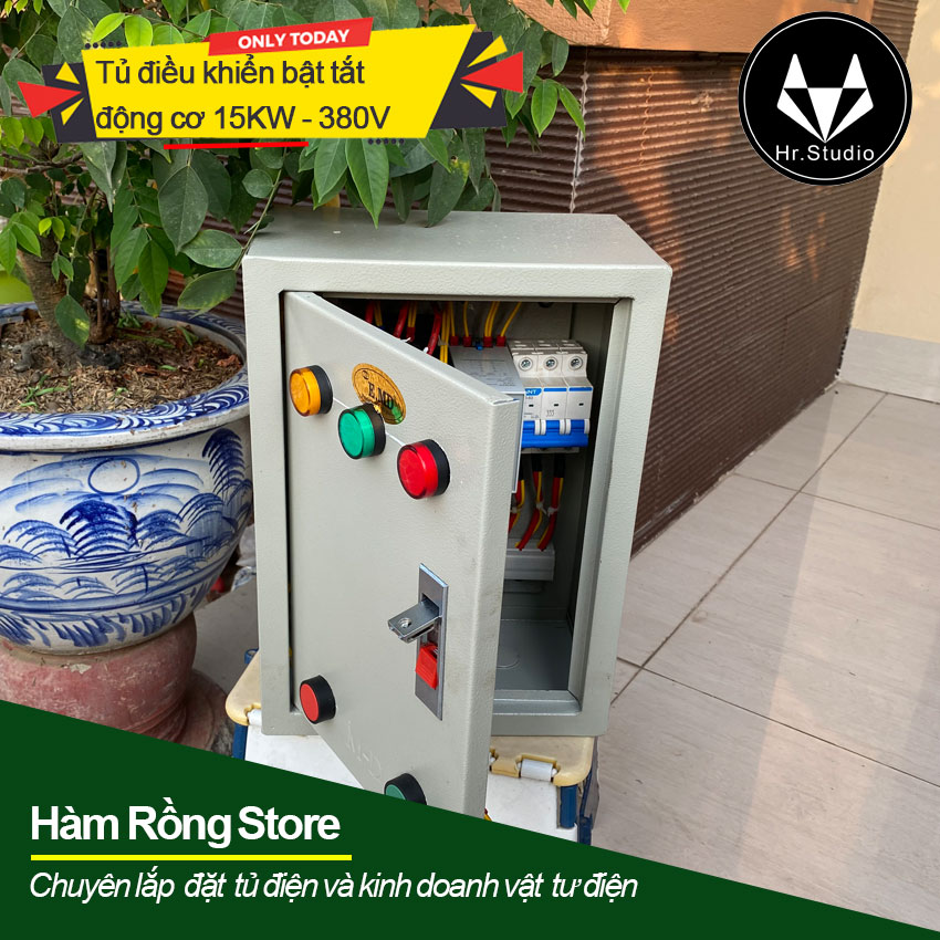Tủ 15KW điều khiển bật tắt động cơ 3 pha chống quá dòng và quá tải 380V