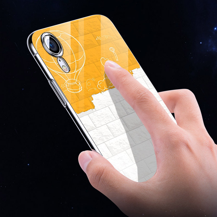 Ốp điện thoại kính cường lực cho máy iPhone XS MAX - hình vẽ ngẫu nhiên MS HVNN004