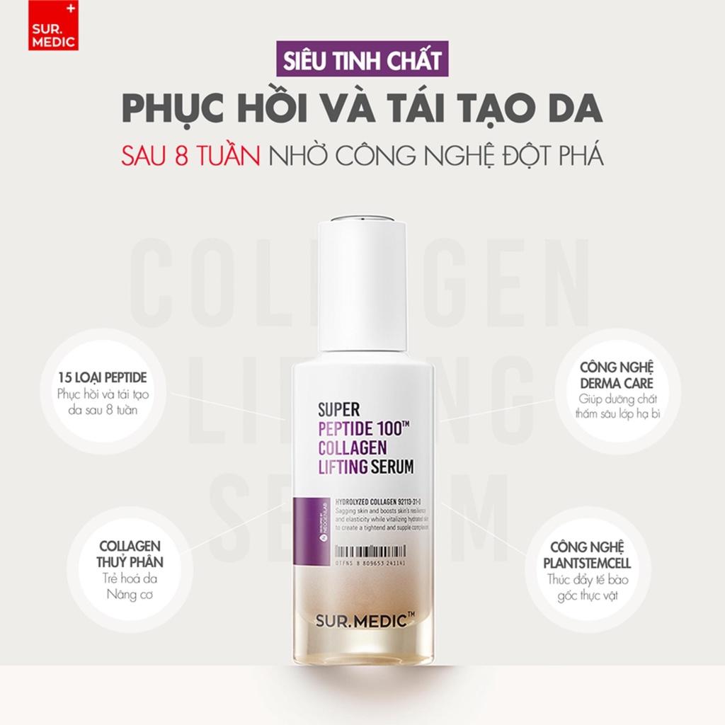 Tinh Chất Serum Sur Medic Super Peptide 100tm Collagen Lifting Serum Trẻ Hoá Da 50ml