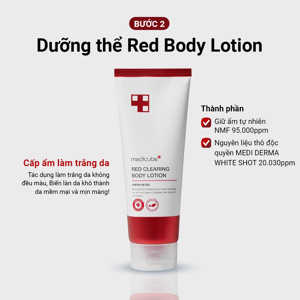 Sữa Dưỡng Thể Cấp Ẩm và Làm Sáng Da Medicube Red Clearing Body Lotion 230ml