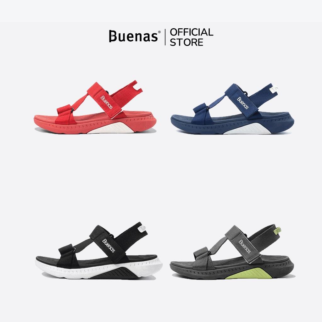 Giày sandal nam nữ unisex đi học quai ngang Buenas Sport S9 đế cao 3 phân