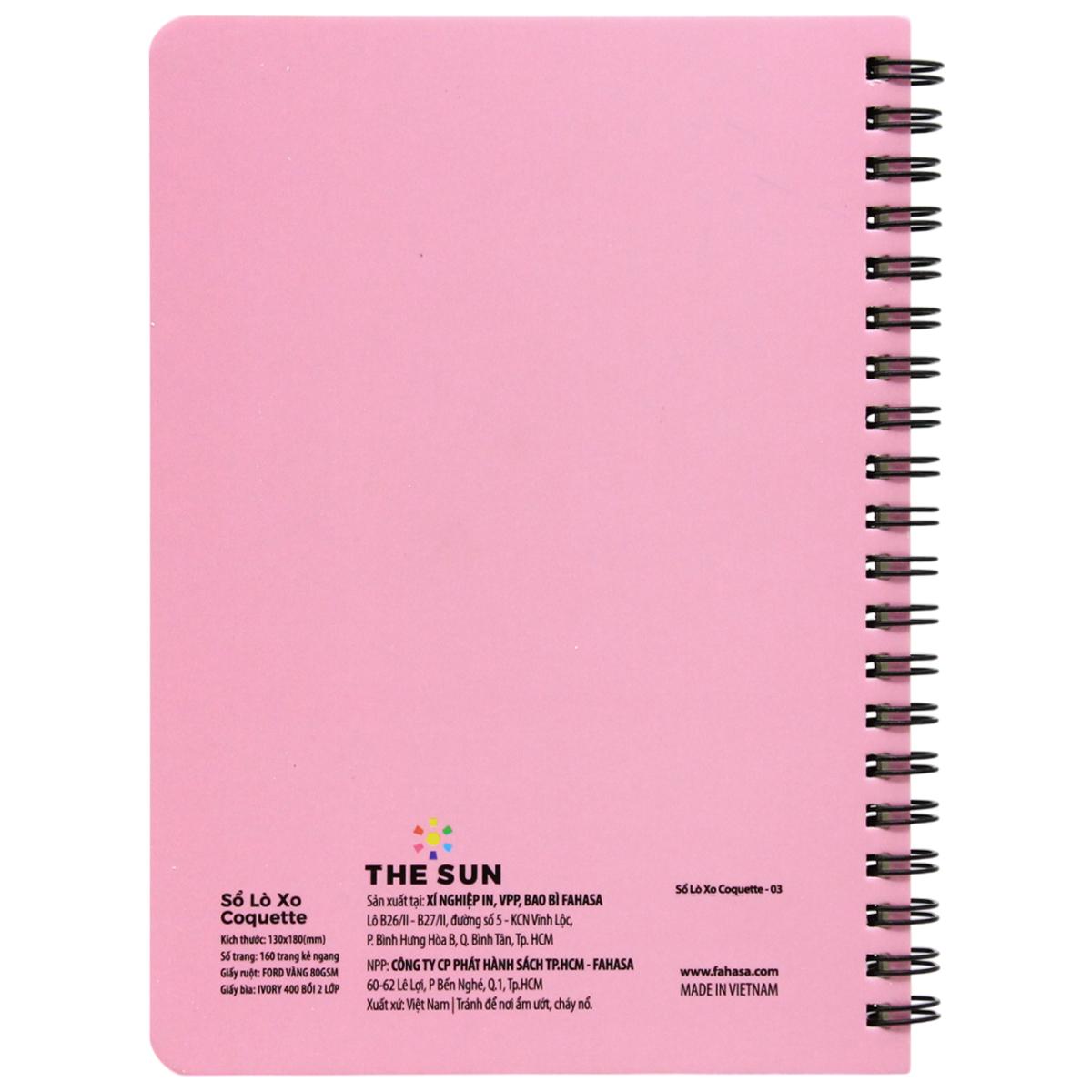 Sổ Lò Xo Coquette - Kẻ Ngang - 160 Trang 80gsm - The Sun 03