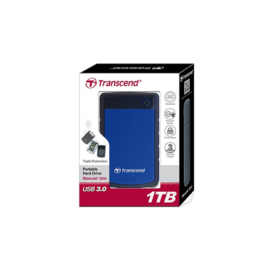 Ổ cứng gắn ngoài Transcend StoreJet H3B/ H3P 1TB SATA3 2.5'' - Hàng chính hãng