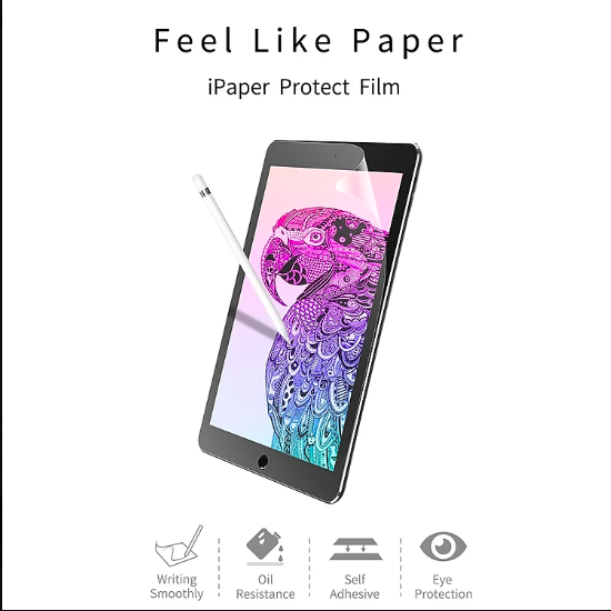 Dán màn hình  iPad Paper-like dành cho iPad Gen 7/8/9 10.2inch, Ipad Pro 11inch 2018/2020/2021/Air 4/Air 5, iPad Pro 12.9 2018/2020/2021, iPad Gen 10 chống vân tay cho cảm giác vẽ như trên giấy - Hàng Chính Hãng