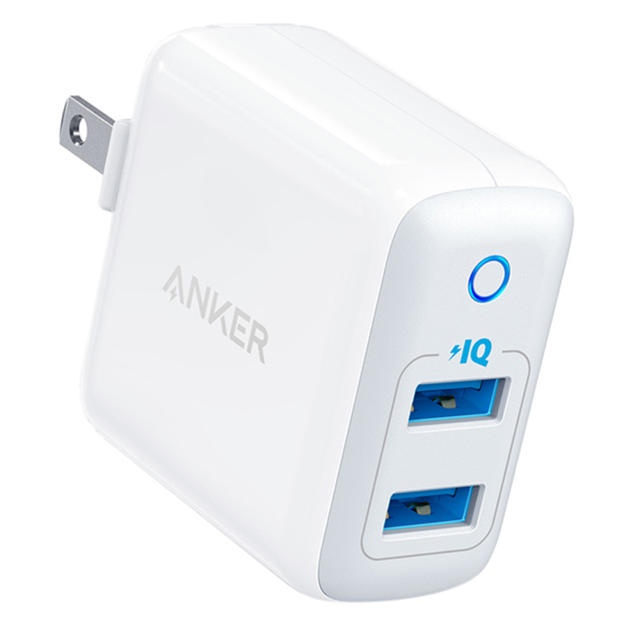 Adapter Sạc 2 Cổng Anker PowerPort II 24W - A2027 - Hàng Chính Hãng