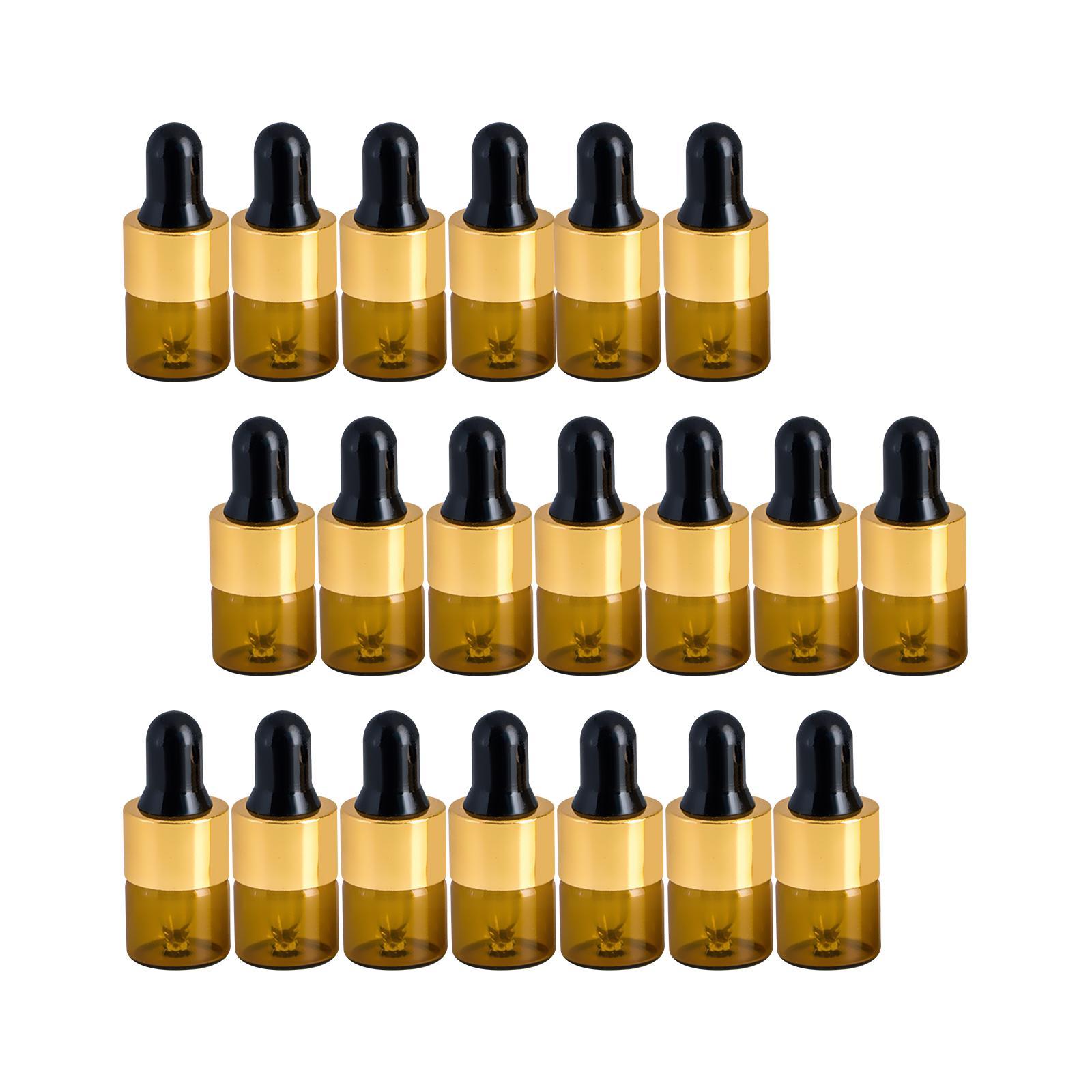 20x Dropper Bottles with Glass Eye Dropper Refillable for Perfume Storage