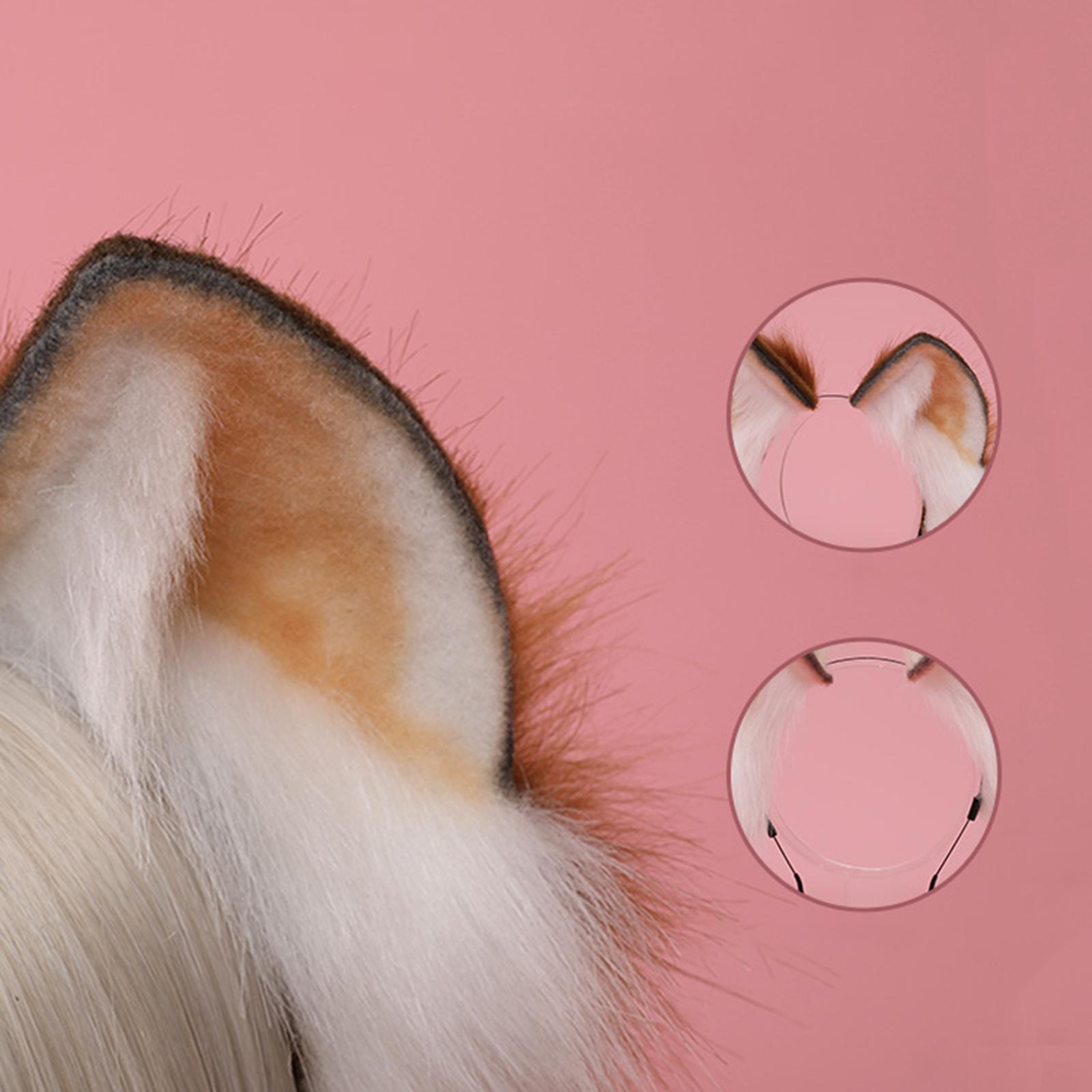 Cute Animal Ears Headband Furry Fox Ears Costume Dress up Plush Hairband Headdress Hair Accessories for Lolita Cosplay Halloween Stage Shows