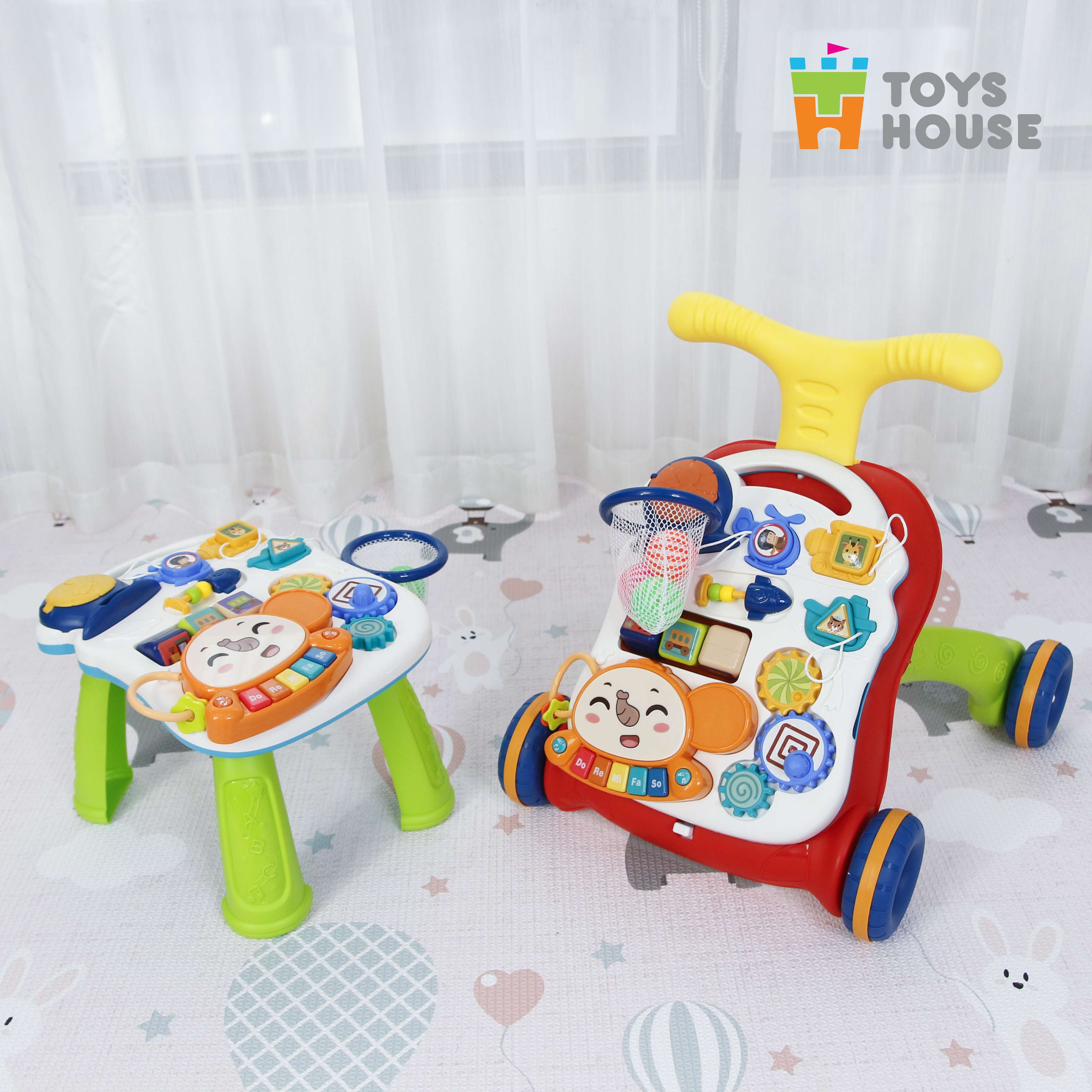 Bàn chơi đa năng có nhạc kiêm xe tập đi 2 trong 1 Toyshouse N6038 - người bạn đồng hành thân thiết của bé