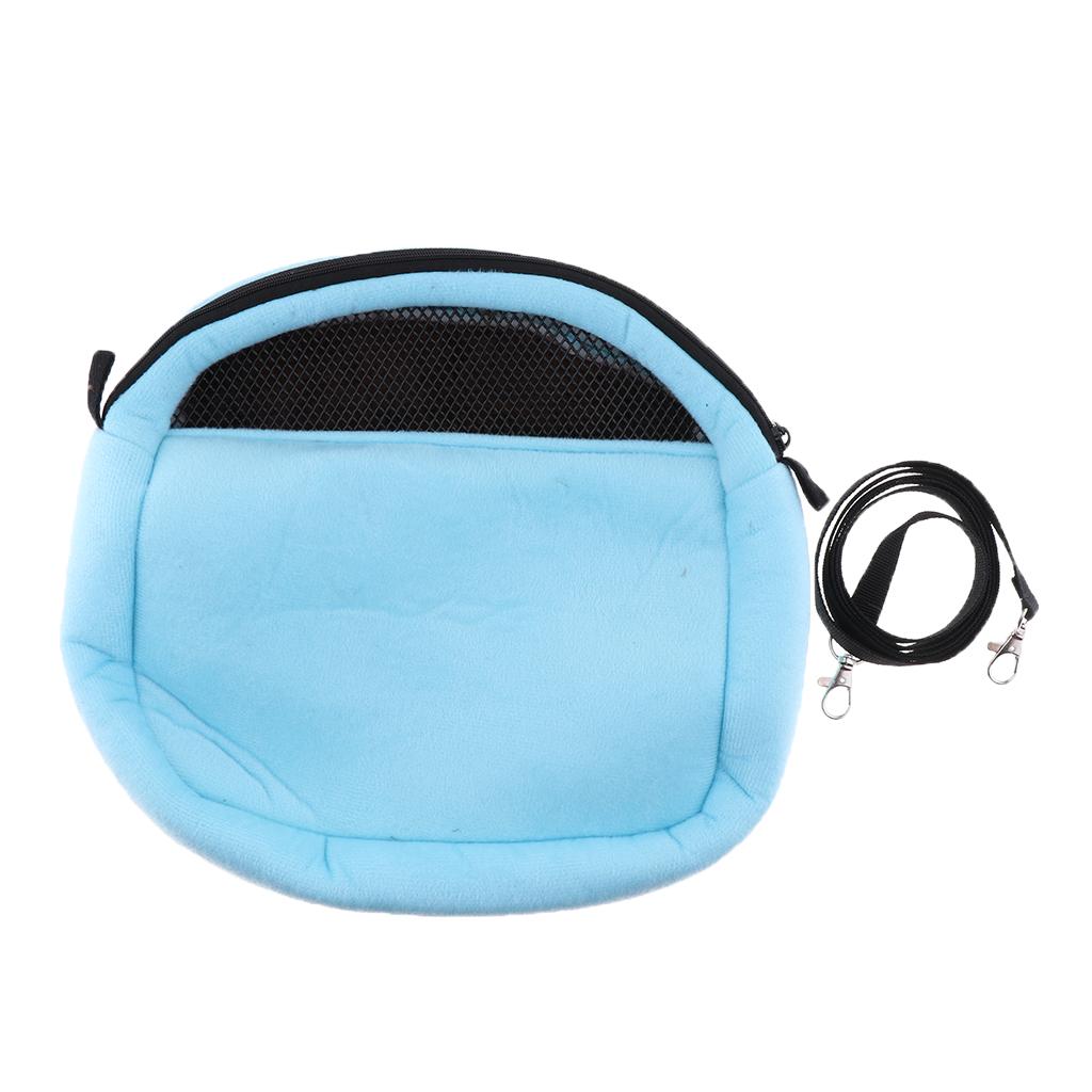 Small Pet Outdoor Travel Bag Hamster Sleeping Bed Carrier Bag L Blue