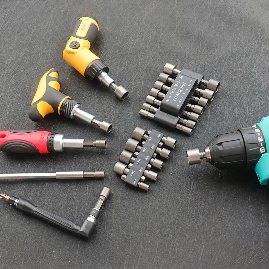 Bộ dụng cụ 9 đầu Lục giác Bộ 9 đầu vặn khẩu cho khoan chuyên dụng chân lục giác