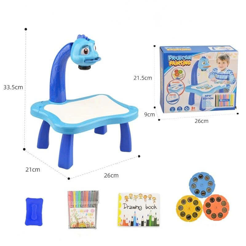Bàn vẽ thông minh cho bé có đèn chiếu sáng , bảng vẽ tự xóa nhiều hình kèm màu và giấy vẽ