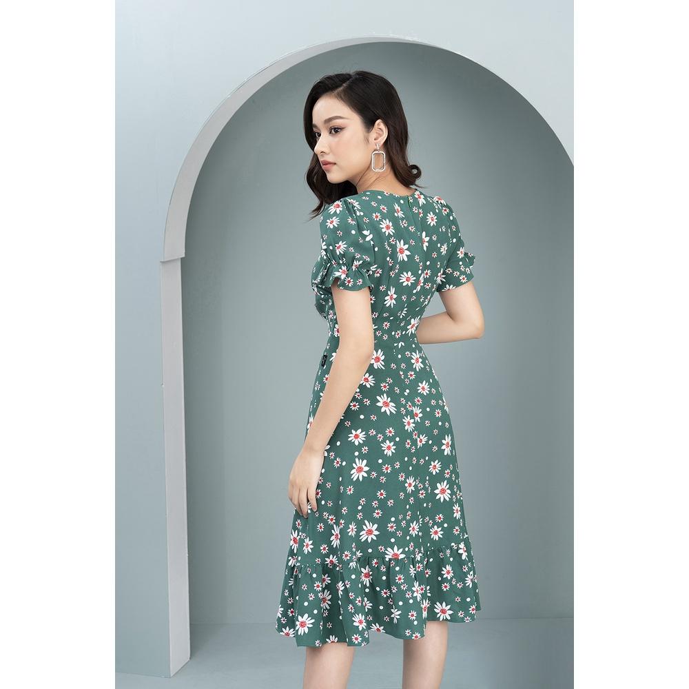Đầm Hoa Vintage Thiết Kế Nữ Dáng Xòe LUPERI LFV3198 Cho Nàng Đi Chơi Đi Dạo Phố
