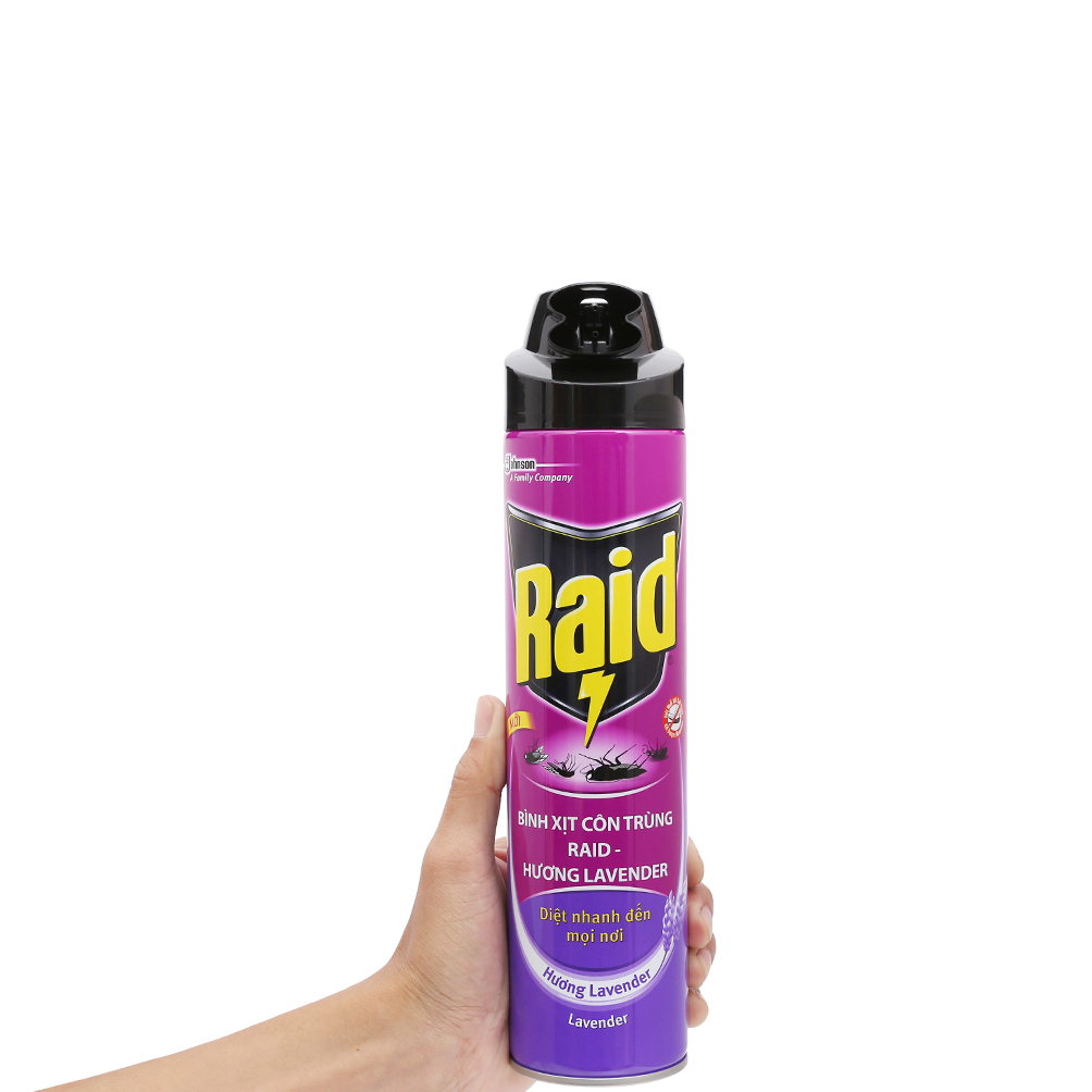 Bình xịt côn trùng RAID Hương Lavender 600ml