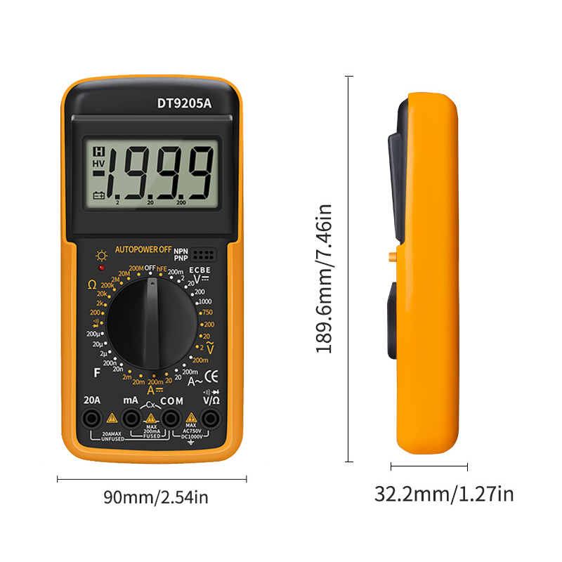 Đồng hồ vạn năng kỹ thuật số, Đồng hồ đo điện áp hiện tại AC/DC, Đồng hồ đo điện trở, Máy đo điện dung
