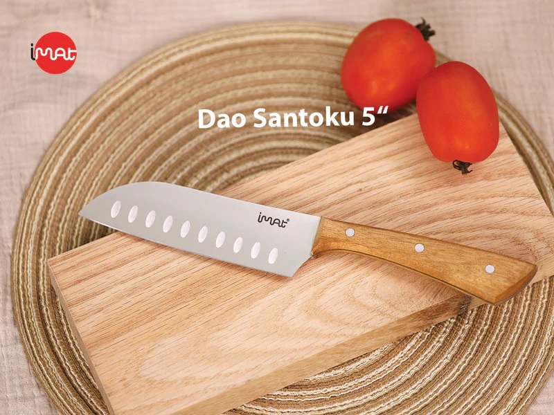 Dao Santoku nhỏ 5&quot; iMat cán gỗ