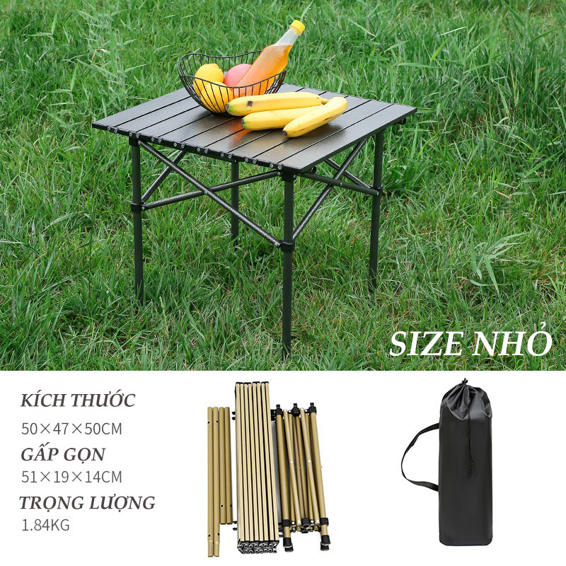 Bàn Xếp Gấp Gọn Du Lịch Và Dã Ngoại Dễ Mang Theo Khi Đi Cắm Trại Picnic Ăn Uống Cùng Gia Đình MÀU ĐEN