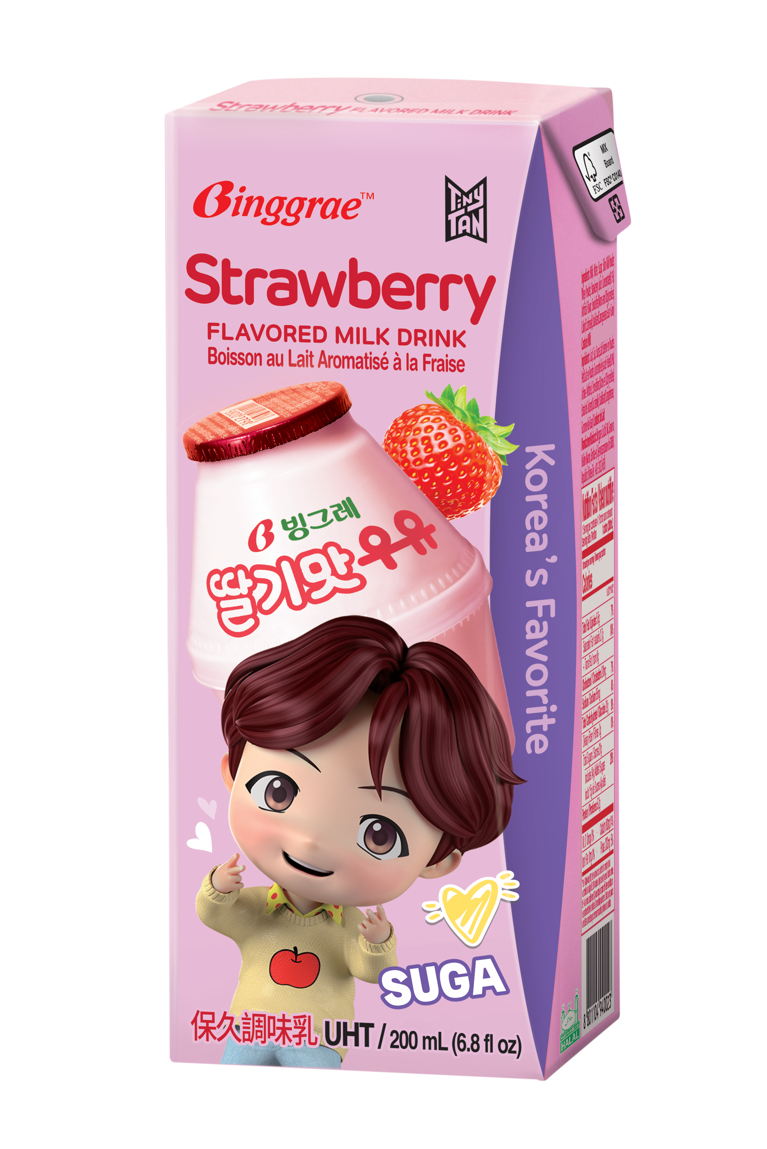 Lốc Sữa Dâu Hàn Quốc Binggrae Strawberry Milk (200ml x 6 hộp)