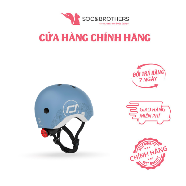 Mũ đội đầu phản quang cho bé Scoot and Ride màu Steel