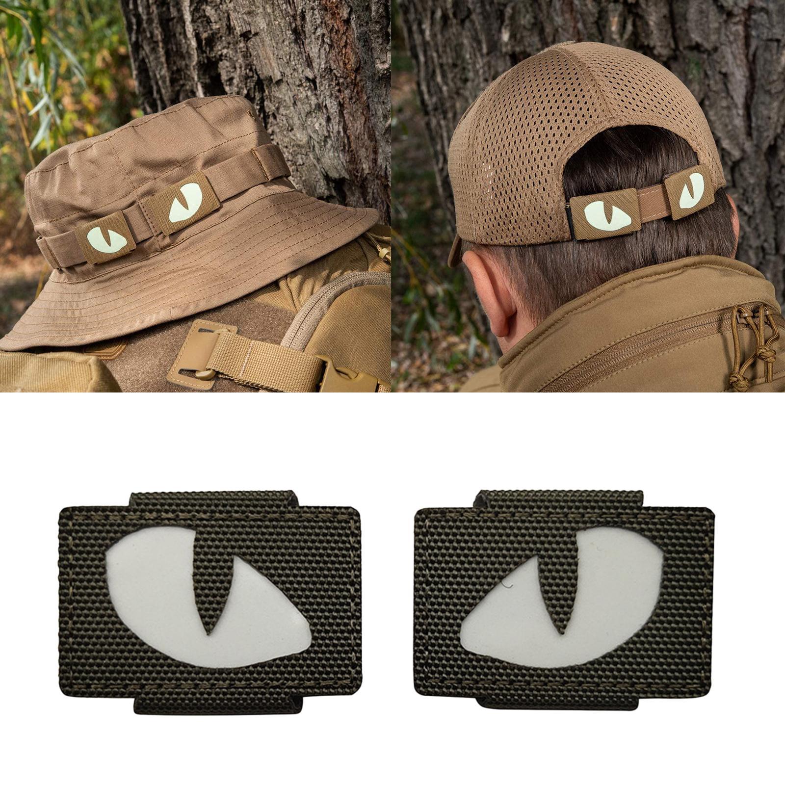 3 Pair Glow in The Dark Eyes Patch, Tactical Appliques Badges Green