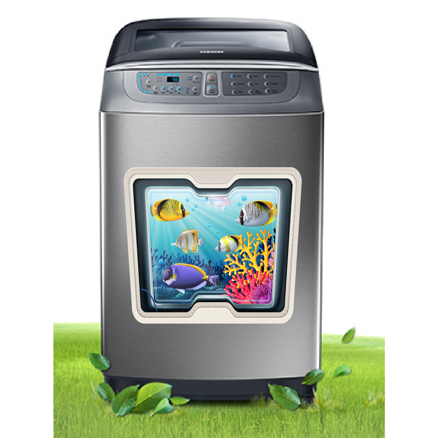 Decal trang trí máy giặt số 6