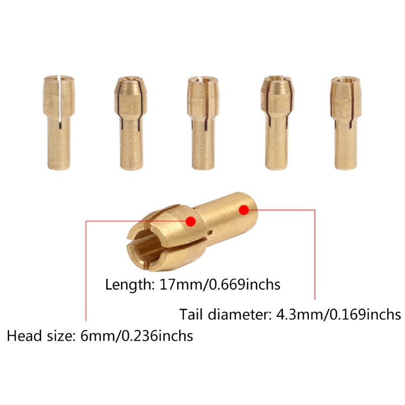 Bộ đầu kẹp mũi khoan bằng đồng 4.3mm 0.5-3.2mm cho máy mài mini