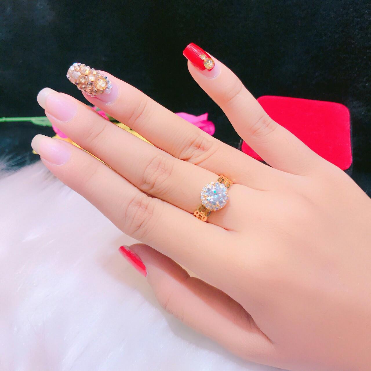Nhẫn nữ đính xoàn mạ vàng 18k EKP48AD