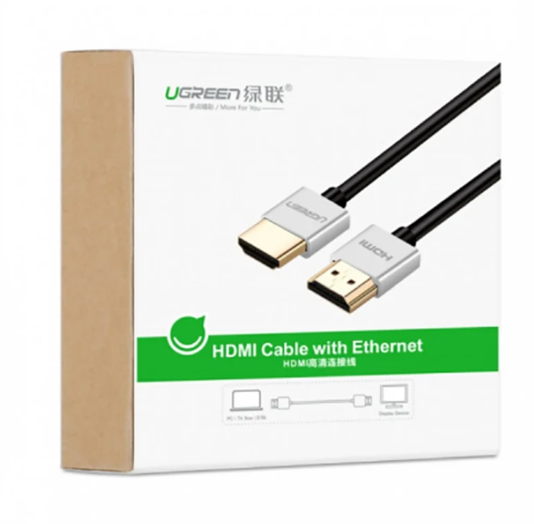 Dây HDMI 2.0 siêu mỏng thuần đồng 10.8Gbps dài 2m Ugreen (30478)- Hàng chính hãng