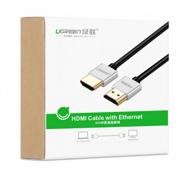 Dây HDMI 2.0 siêu mỏng thuần đồng 10.8Gbps dài 1m Ugreen - Hàng chính hãng