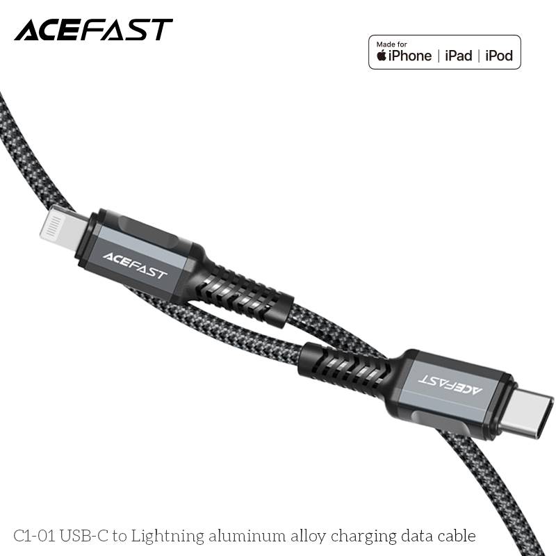 Cáp Sạc Acefast Type C To Lightning 1.2m C1-01 - Hàng Chính Hãng