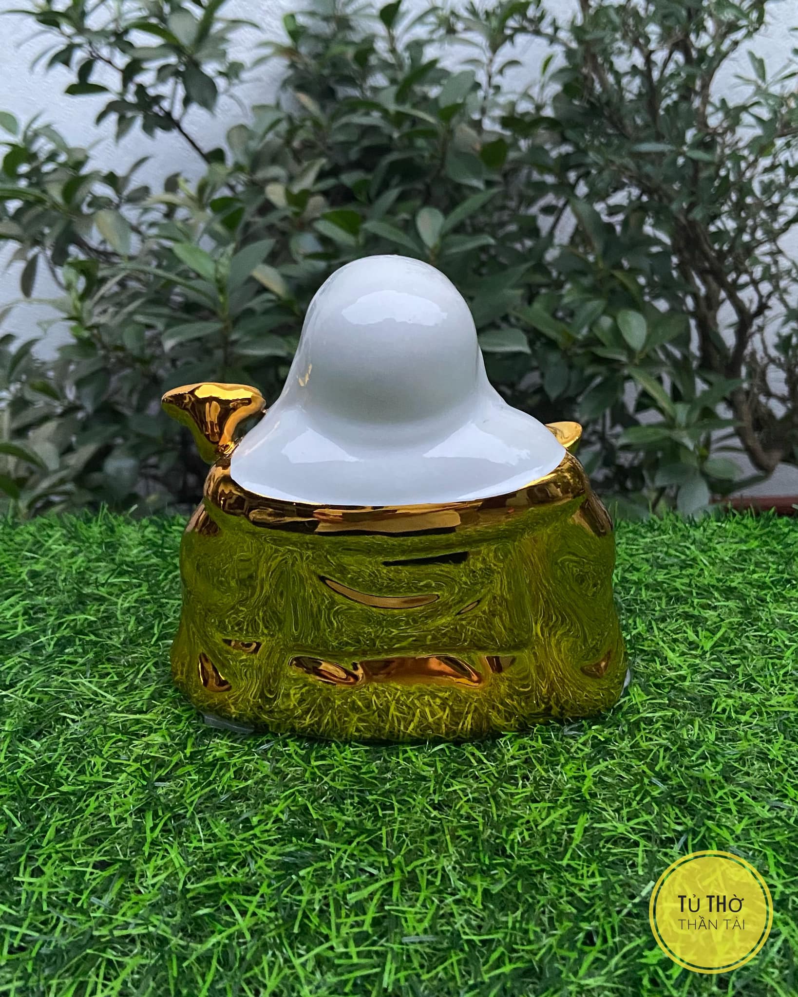 Tượng Phật Di Lạc Gốm Sứ - Kim Sa Dát Vàng